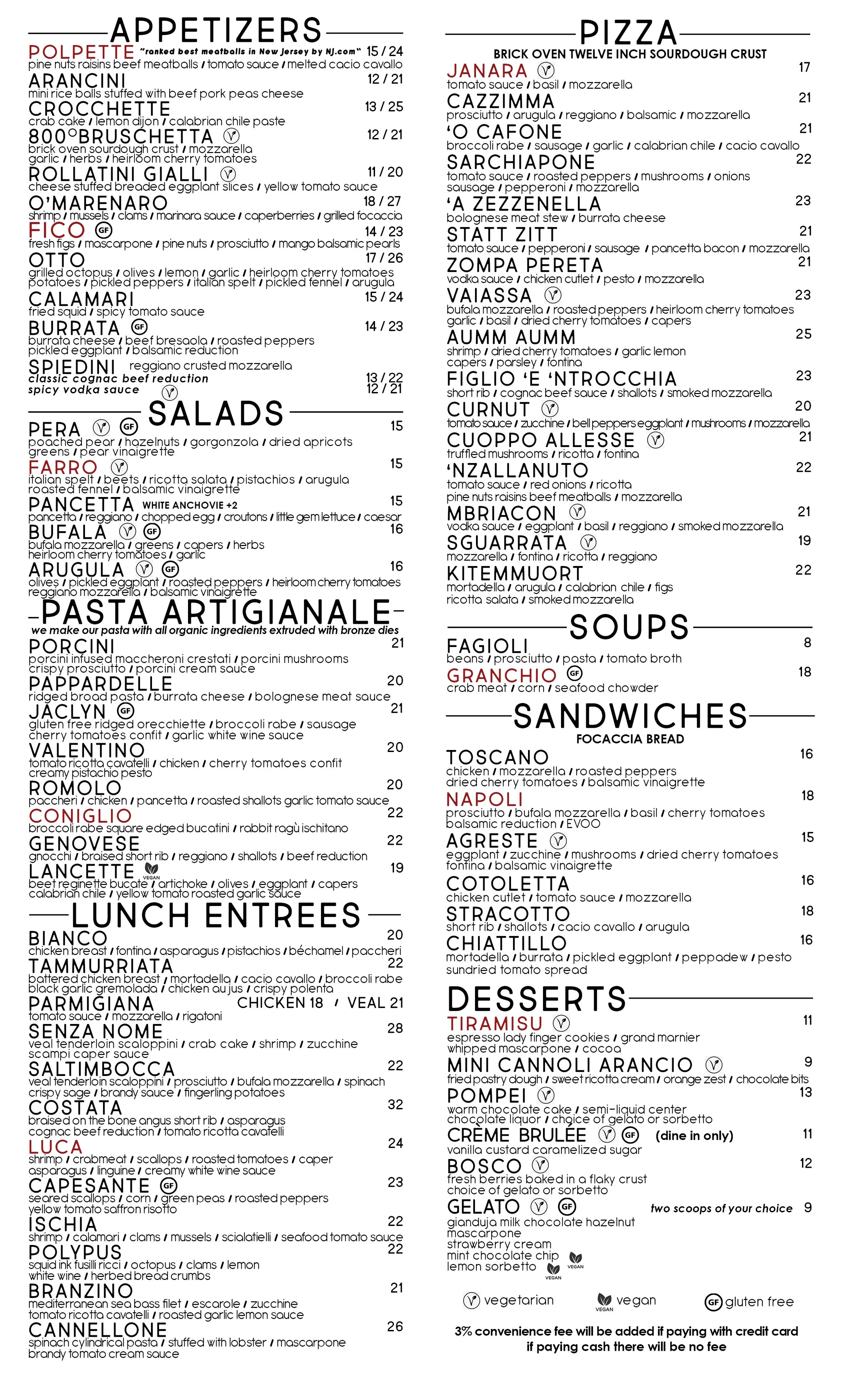 Take Away — Luca's Ristorante